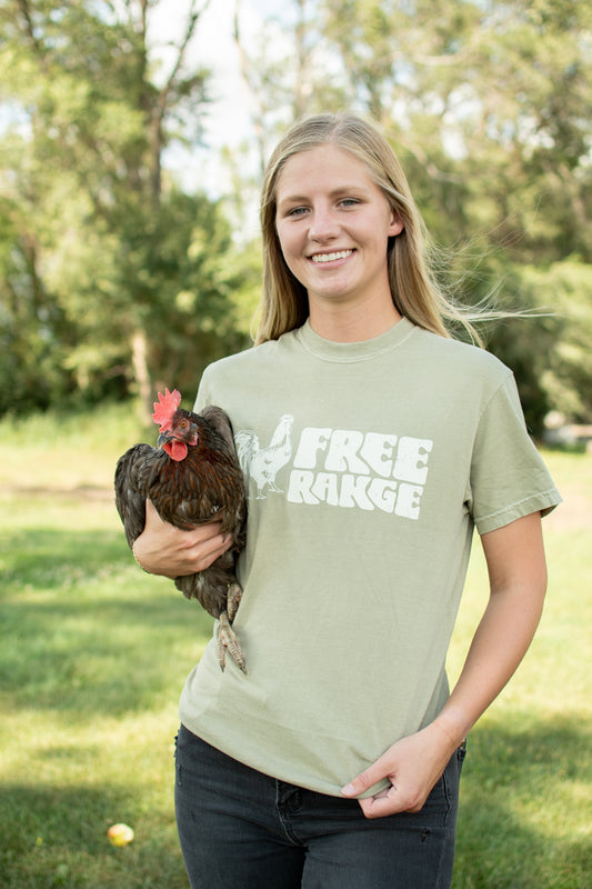 'Free Range' Olive Tee