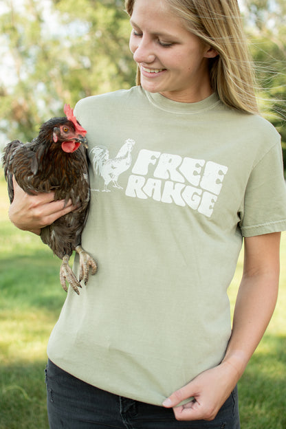 'Free Range' Olive Tee