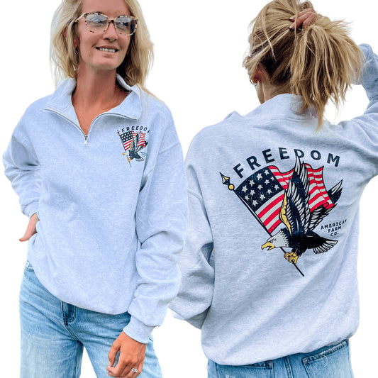 Freedom Flag Ash 1/4 Zip