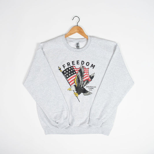 Freedom Flag Ash Crewneck - American Farm Company