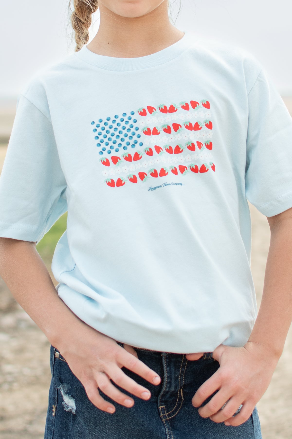 Fruit Flag Toddler/Youth Light Blue Tee