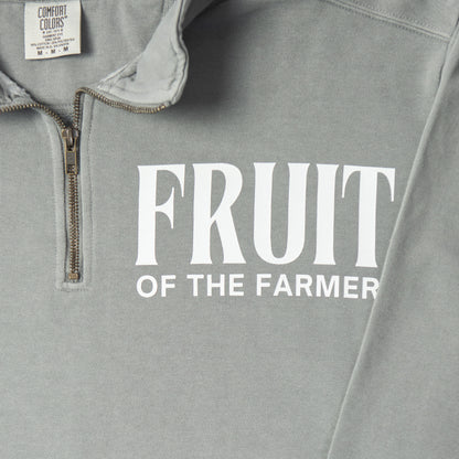 'Fruit of the Farmer' Grey 1/4 Zip