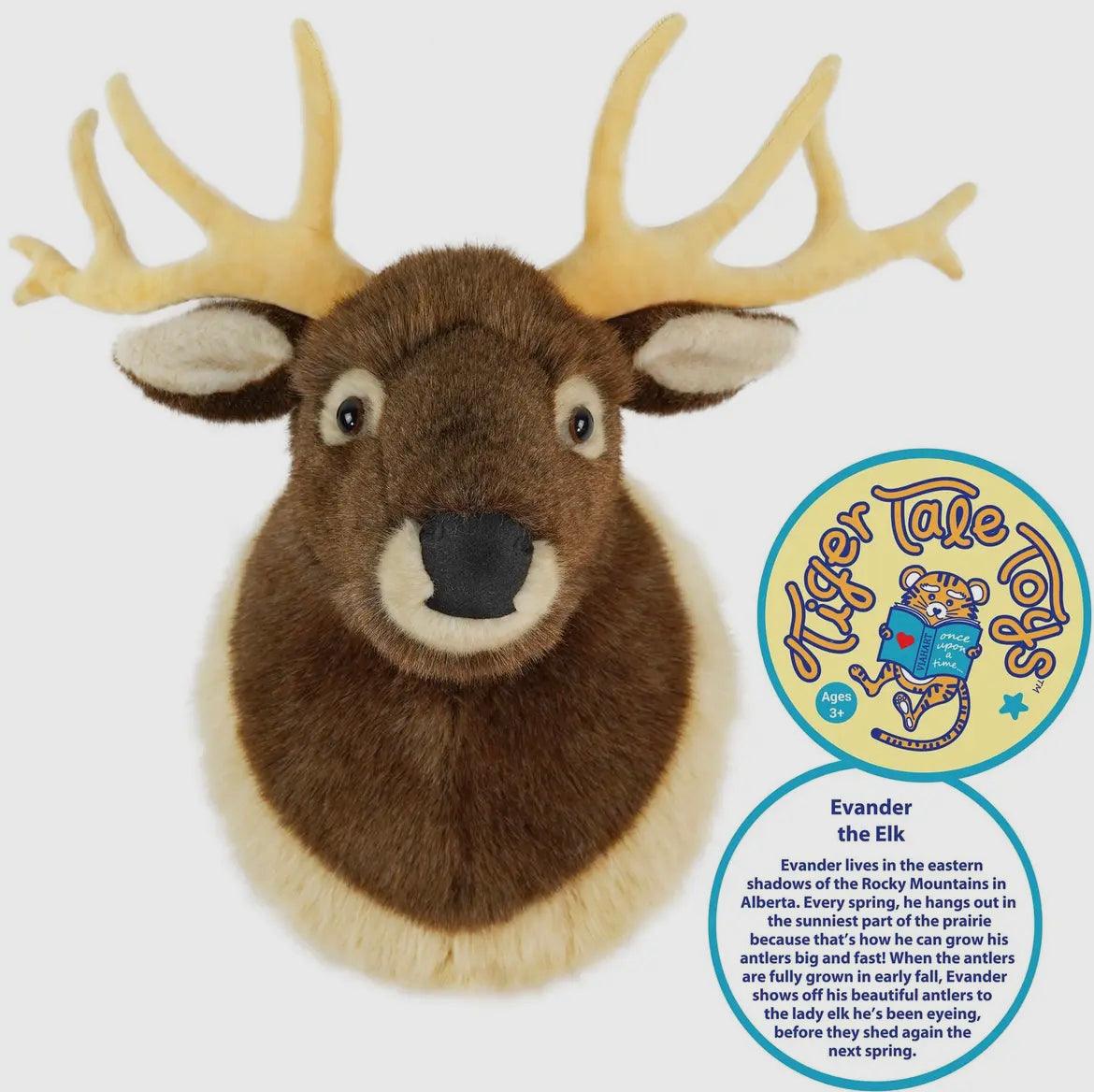 Evander the Elk -Stuffed Animal Plush Mount - American Farm Company