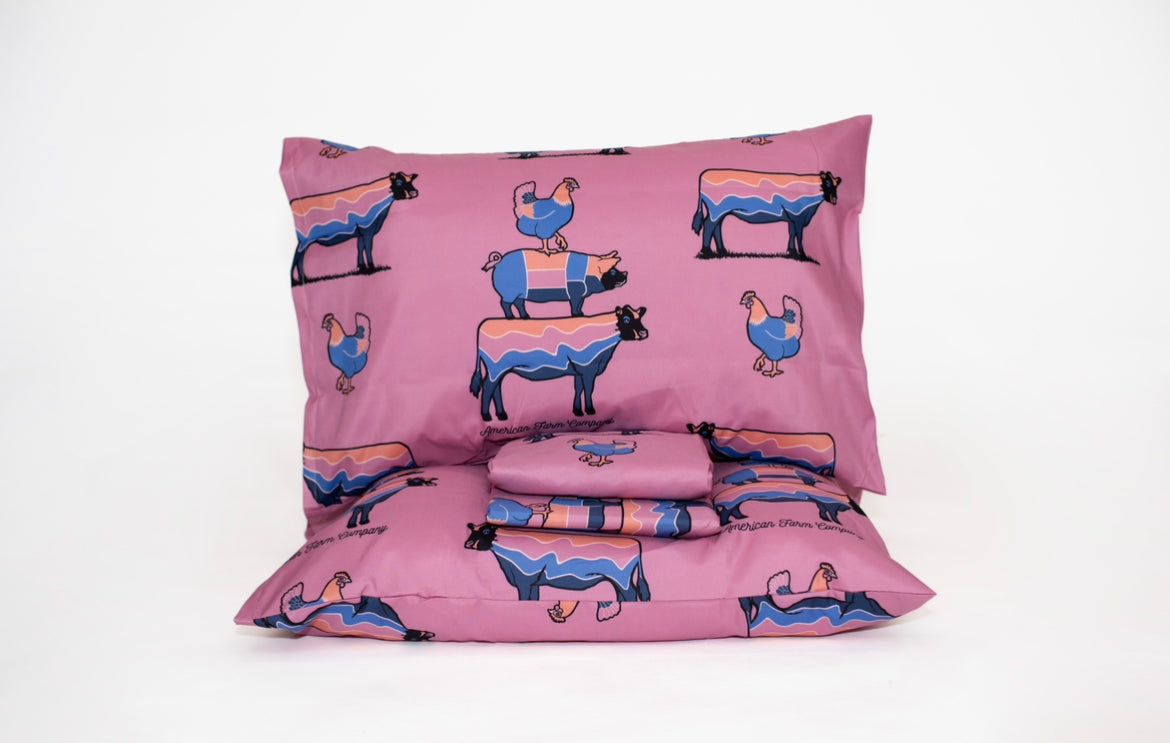 Retro Animals 4 Piece Queen Bed Sheet Set American Farm Company