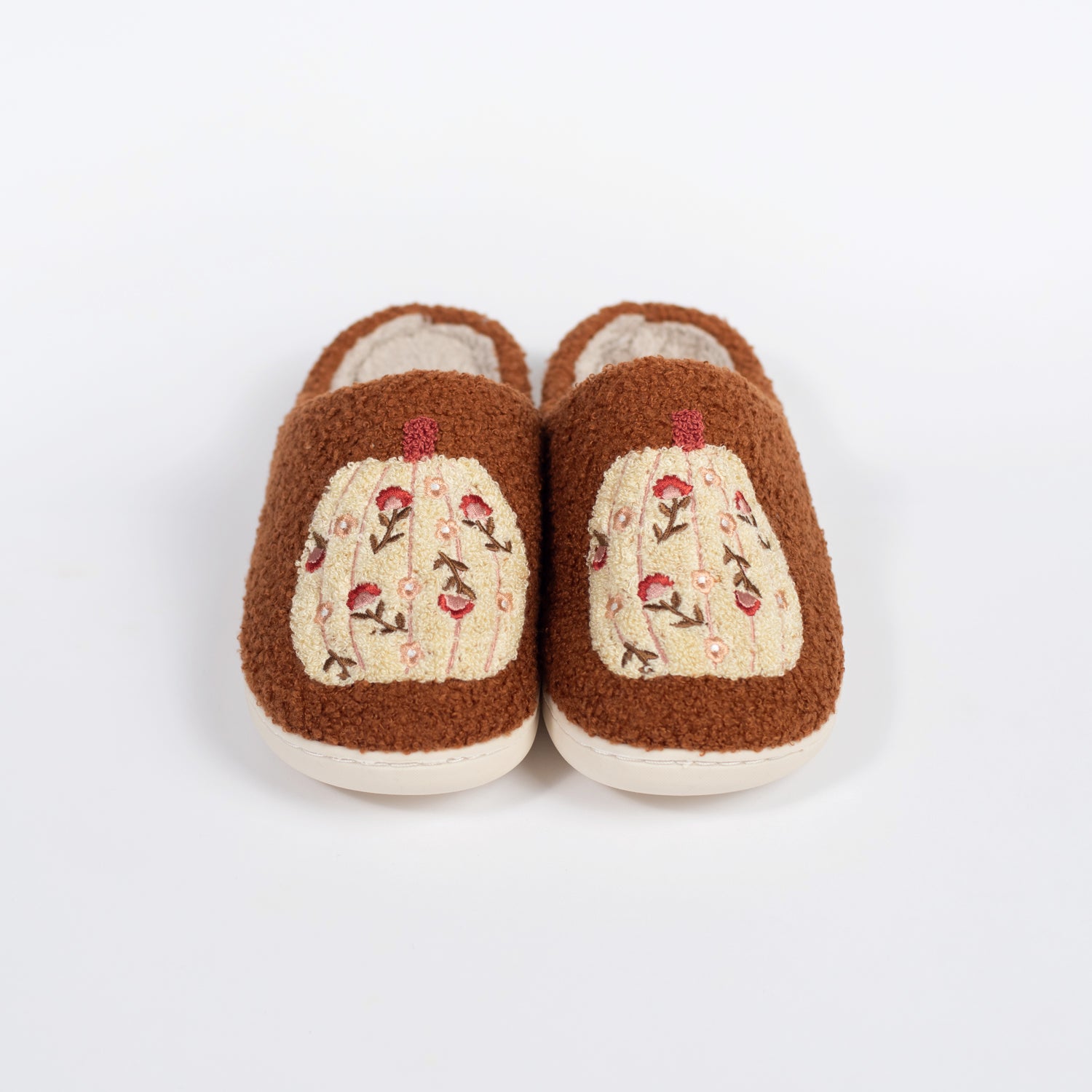 Fuzzy Pumpkin Slippers - Adult - American Farm Company