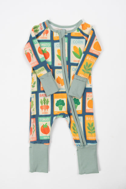 Garden Seed Baby Ribbed Cotton Zippy