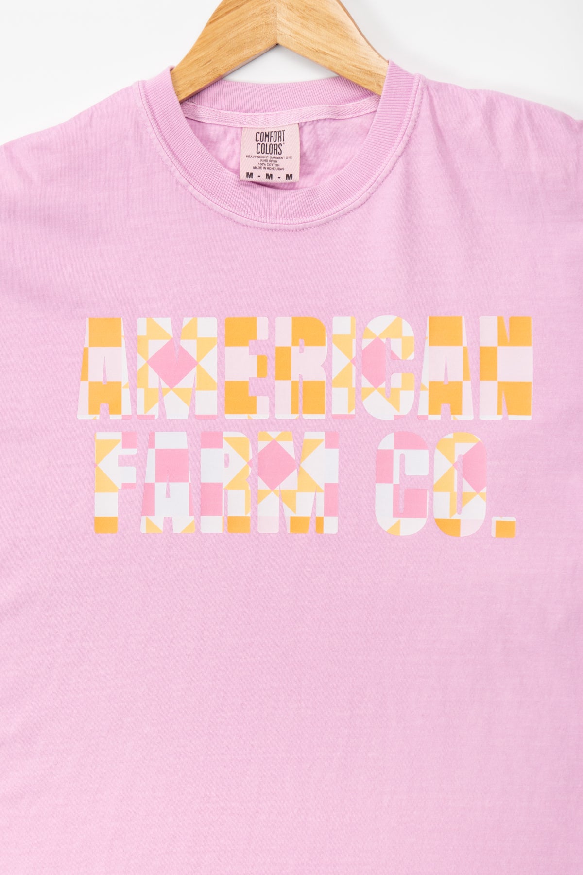 Geometric 'American Farm Co.' Lilac Tee