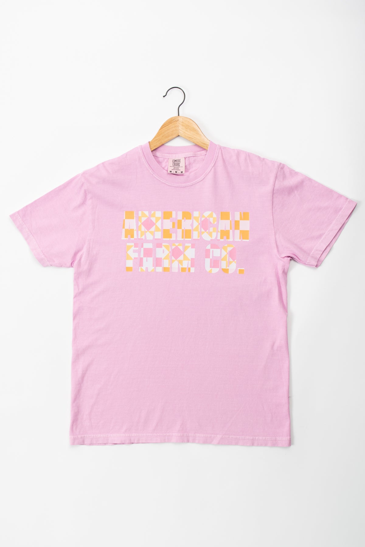 Geometric 'American Farm Co.' Lilac Tee