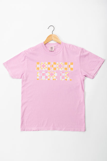 Geometric 'American Farm Co.' Lilac Tee