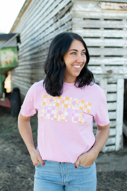 Geometric 'American Farm Co.' Lilac Tee