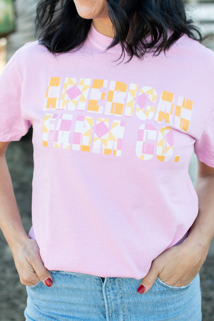 Geometric 'American Farm Co.' Lilac Tee