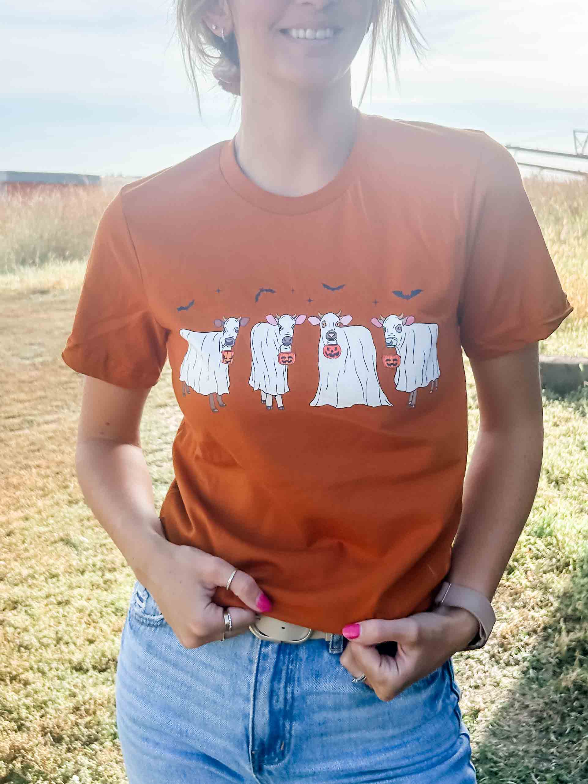 Ghost Cows Burnt Orange Tee - American Farm Company