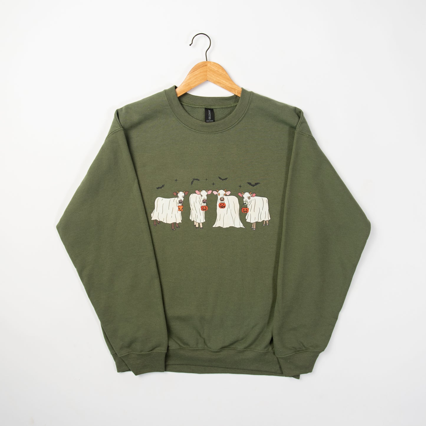 Ghost Cows Olive Crewneck - American Farm Company