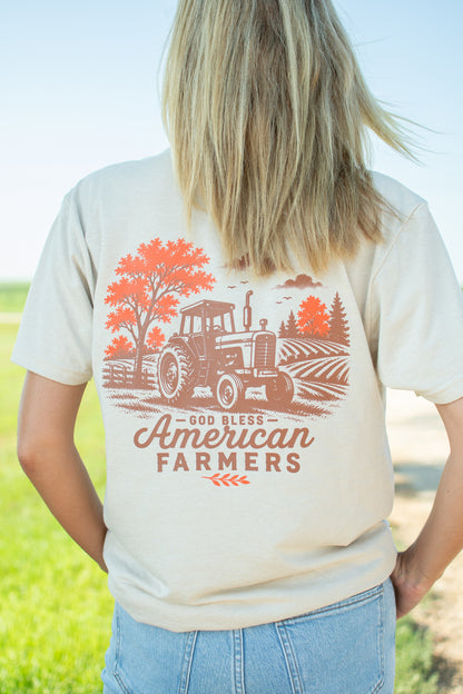 'God Bless American Farmers' Adult T-Shirt