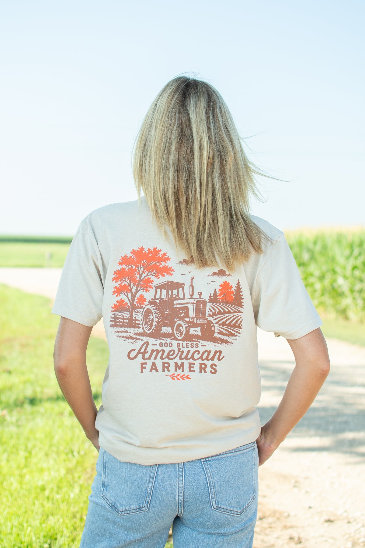 'God Bless American Farmers' Adult T-Shirt
