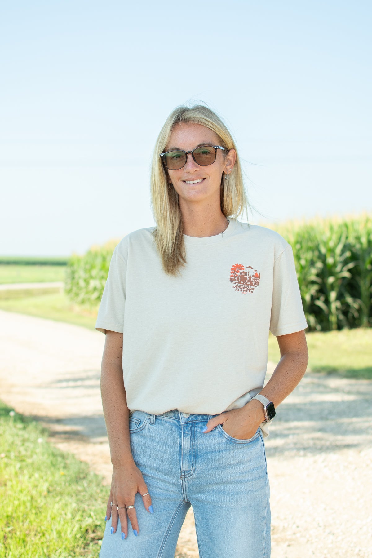'God Bless American Farmers' Adult T-Shirt