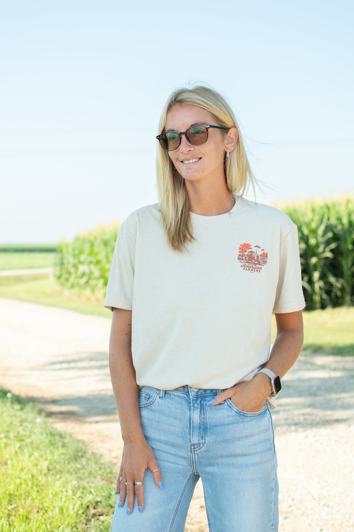 'God Bless American Farmers' Adult T-Shirt