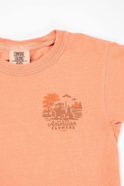 'God Bless American Farmers' Toddler/Youth T-Shirt - Terracotta