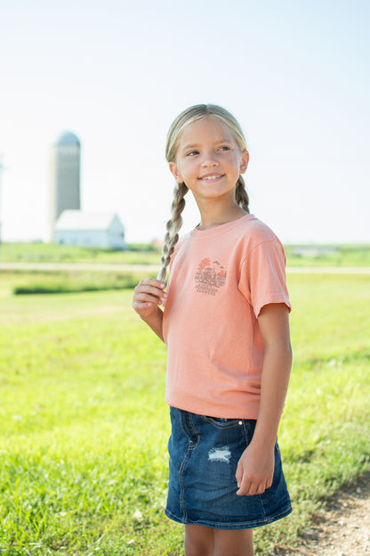'God Bless American Farmers' Toddler/Youth T-Shirt - Terracotta