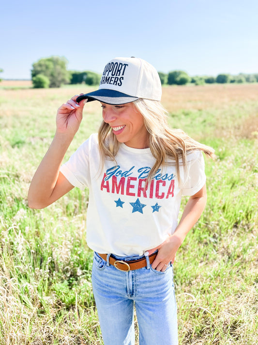 'God Bless America' Ivory Tee
