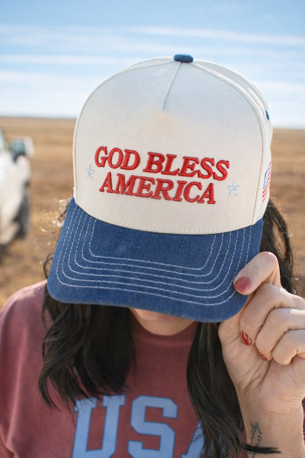 'God Bless America' Trucker Hat
