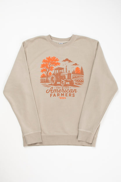 'God Bless American Farmers' Adult Crewneck