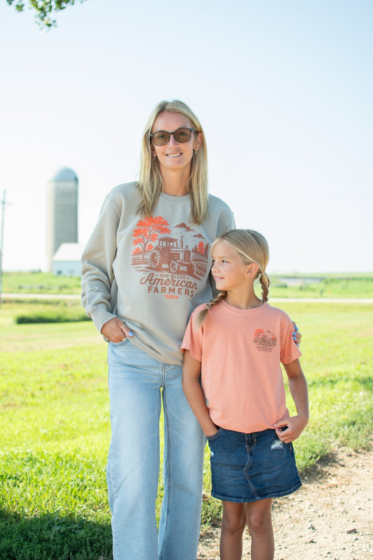 'God Bless American Farmers' Toddler/Youth T-Shirt - Terracotta