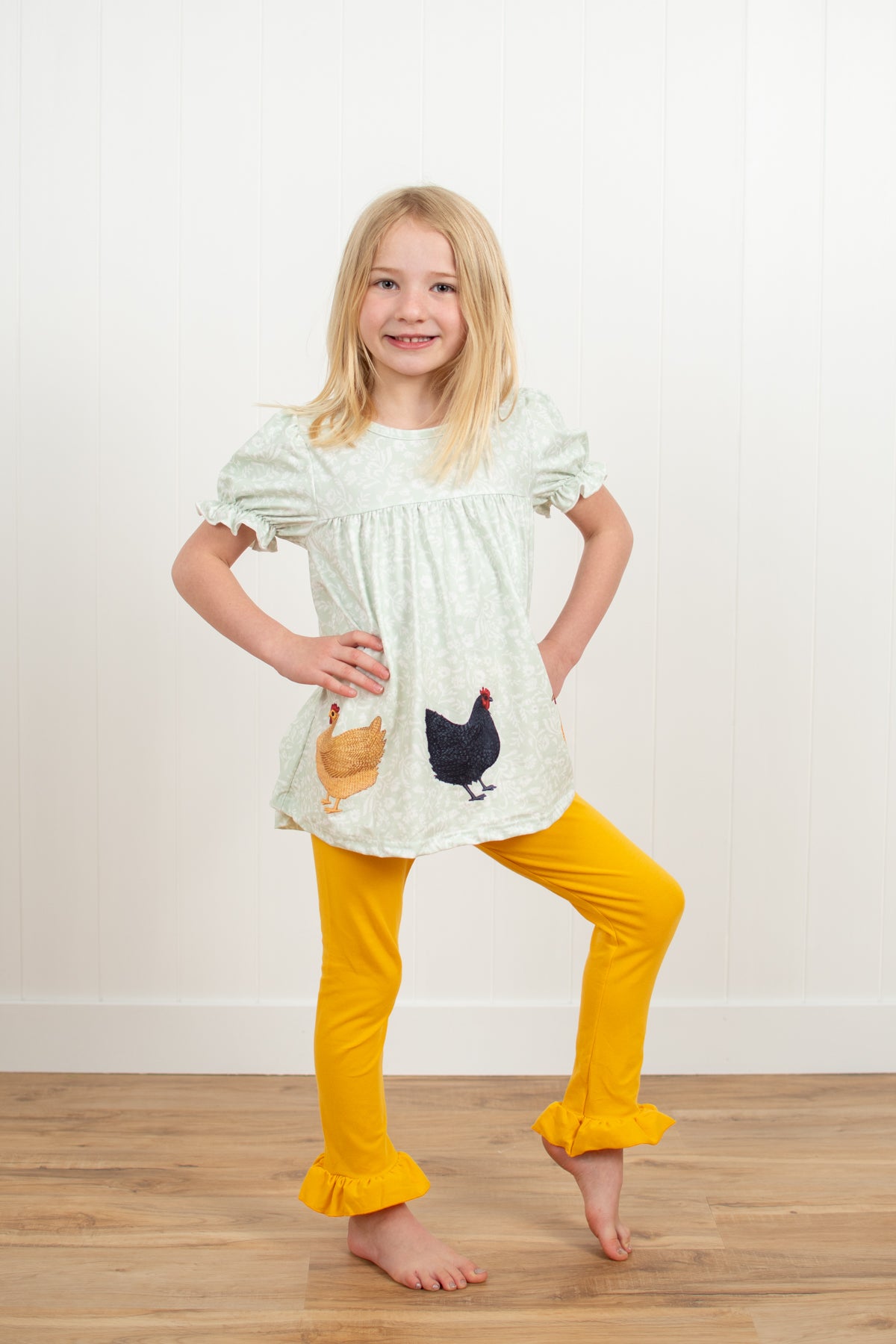 Golden Chicken Party Ruffle Outfit