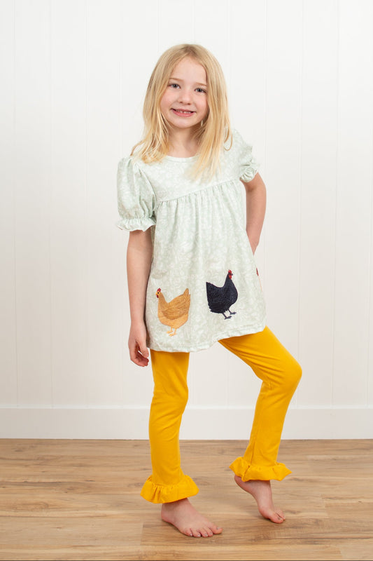 Golden Chicken Party Ruffle Outfit