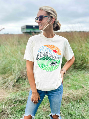 Good Vibes & Tractor Rides Tee - American Farm Company