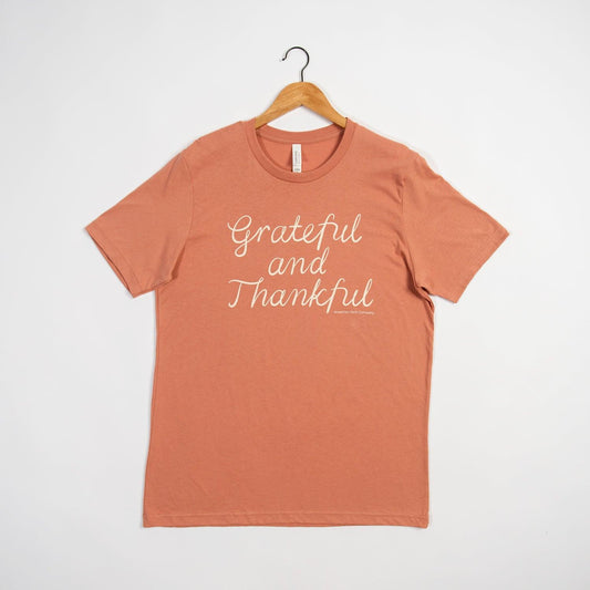 Grateful and Thankful Coral Tee - American Farm Company