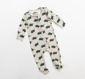 Green Combine Baby Bamboo Pajamas - American Farm Company