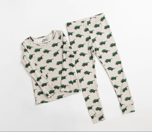 Green Combine Toddler/Youth Bamboo Pajama Set - American Farm Company