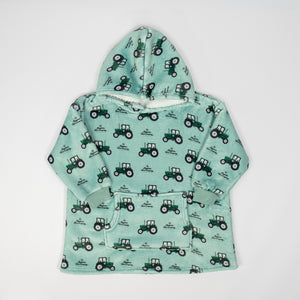 Green Tractor Kid Wearable Blanket