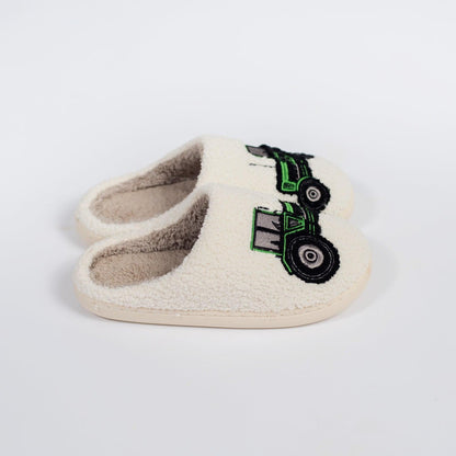 Green Tractor Slippers - Adult - American Farm Company