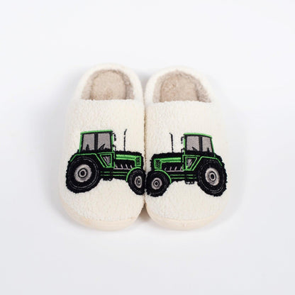 Green Tractor Slippers - Adult - American Farm Company