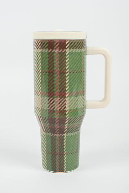 Green Flannel Pattern 40oz Water Tank Tumbler