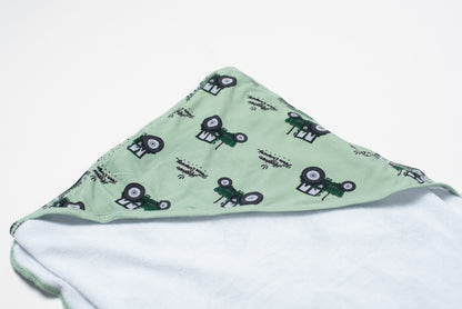 Green Tractor Baby/Toddler Hooded Towel