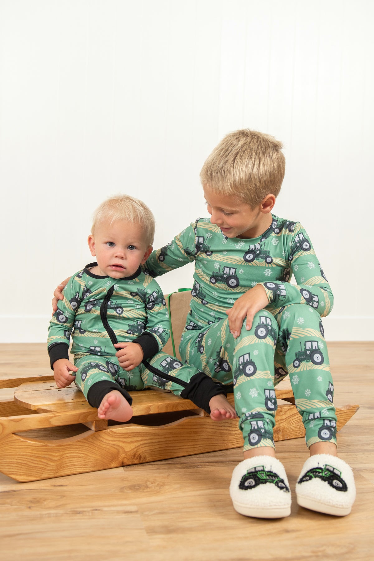 Green Tractor Christmas Baby Zippy *PREORDER*