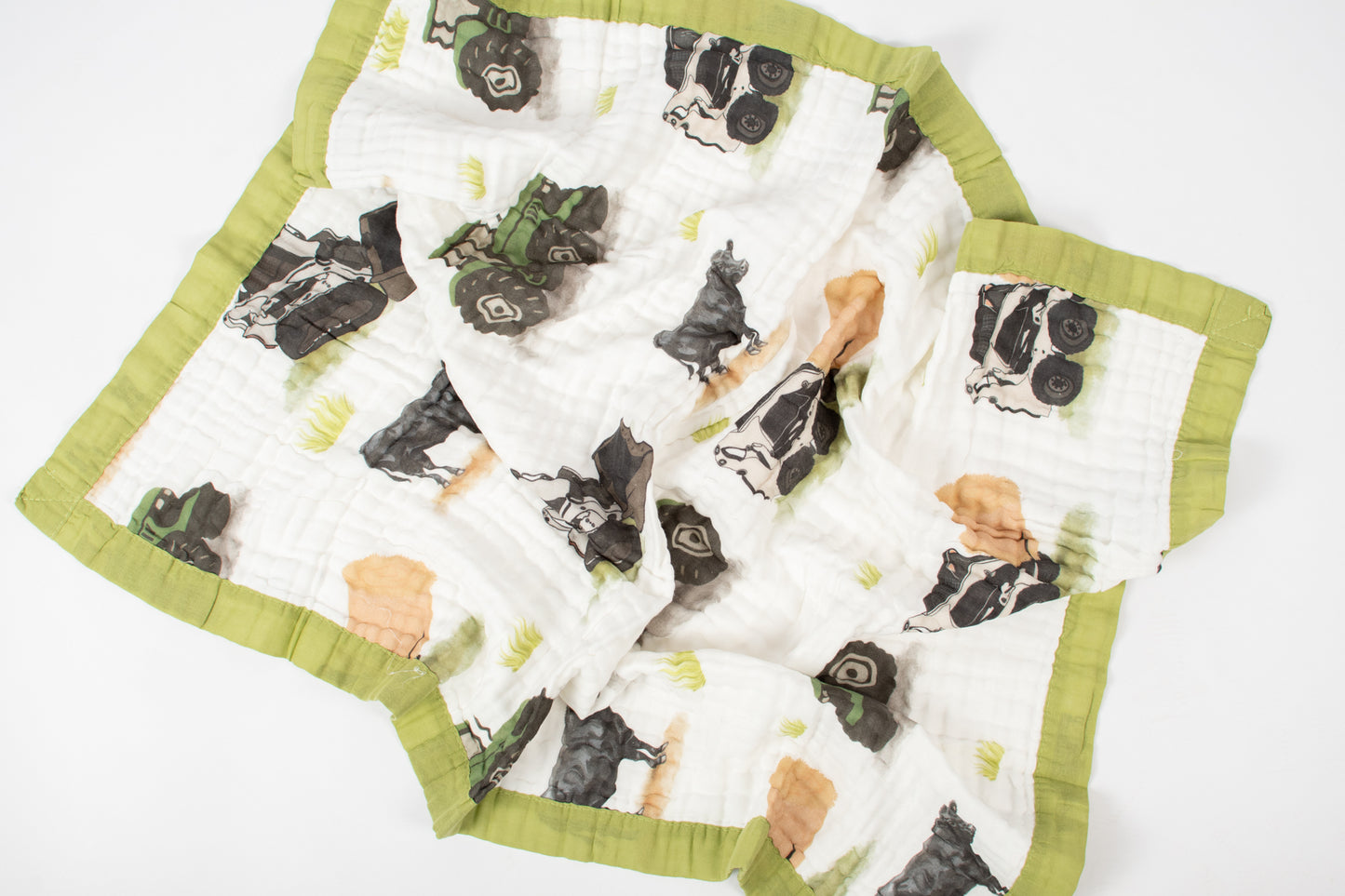 Green Tractor Farm Life Cotton Baby Blanket