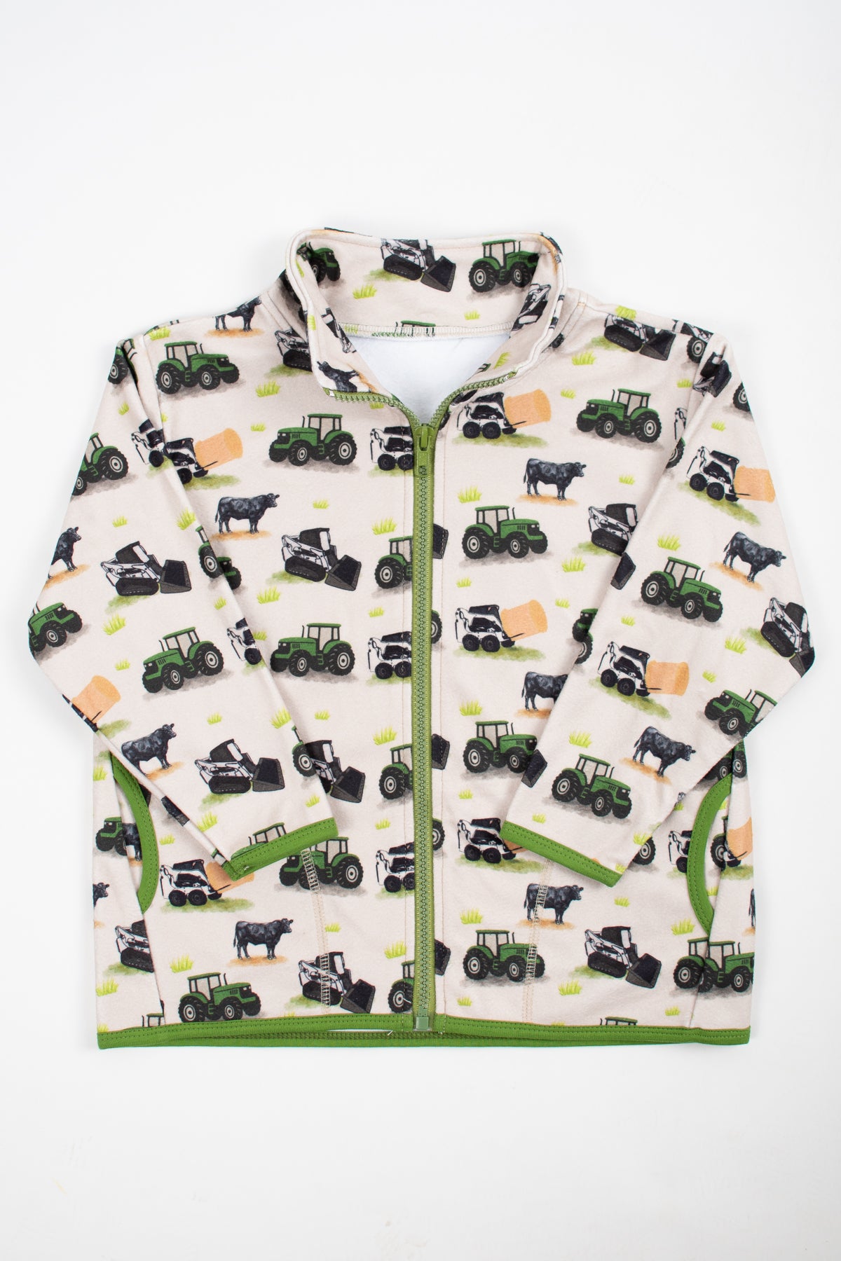 Green Tractor Farm Toddler/Youth Zip-Up Jacket
