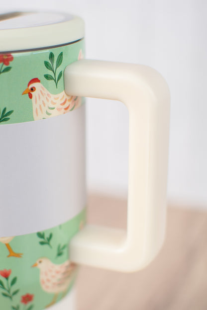 Green Chickens & Blooms 20oz Water Tank Tumbler