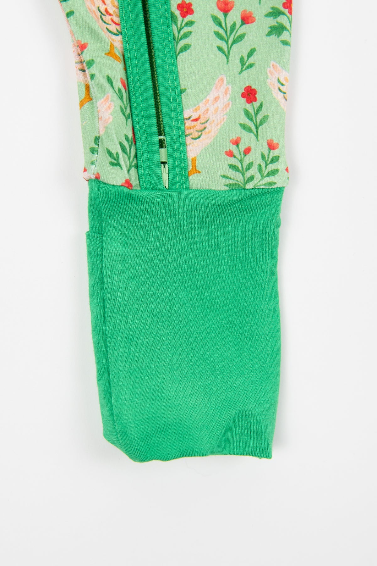Green Chickens & Blooms Baby Bamboo Zippy