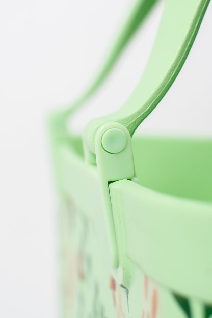 *PREORDER* Green Chickens & Blooms Rubber Tote Bag - Large