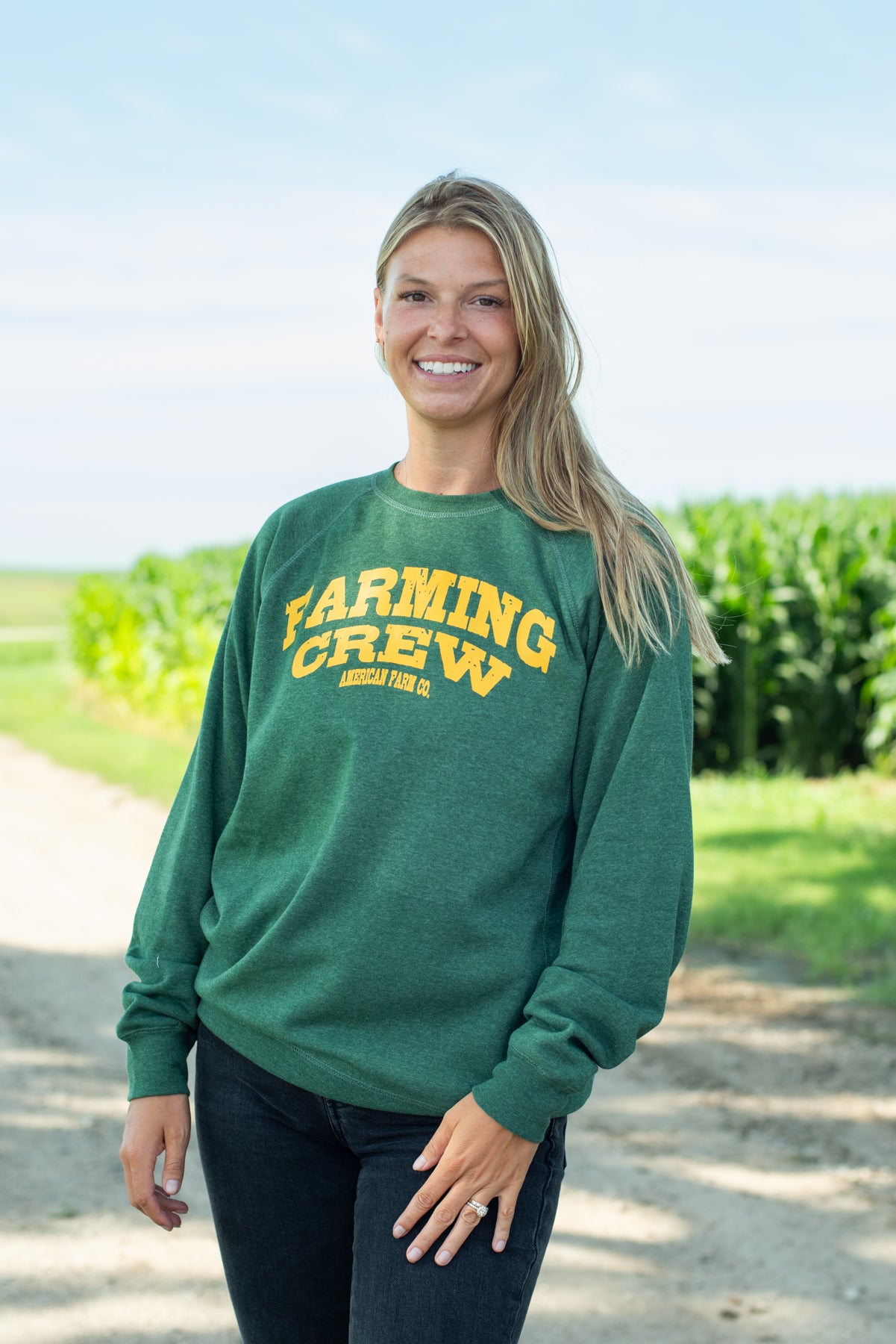 Green 'Farming Crew' Crewneck