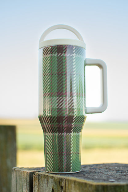 Green Flannel Pattern 40oz Water Tank Tumbler