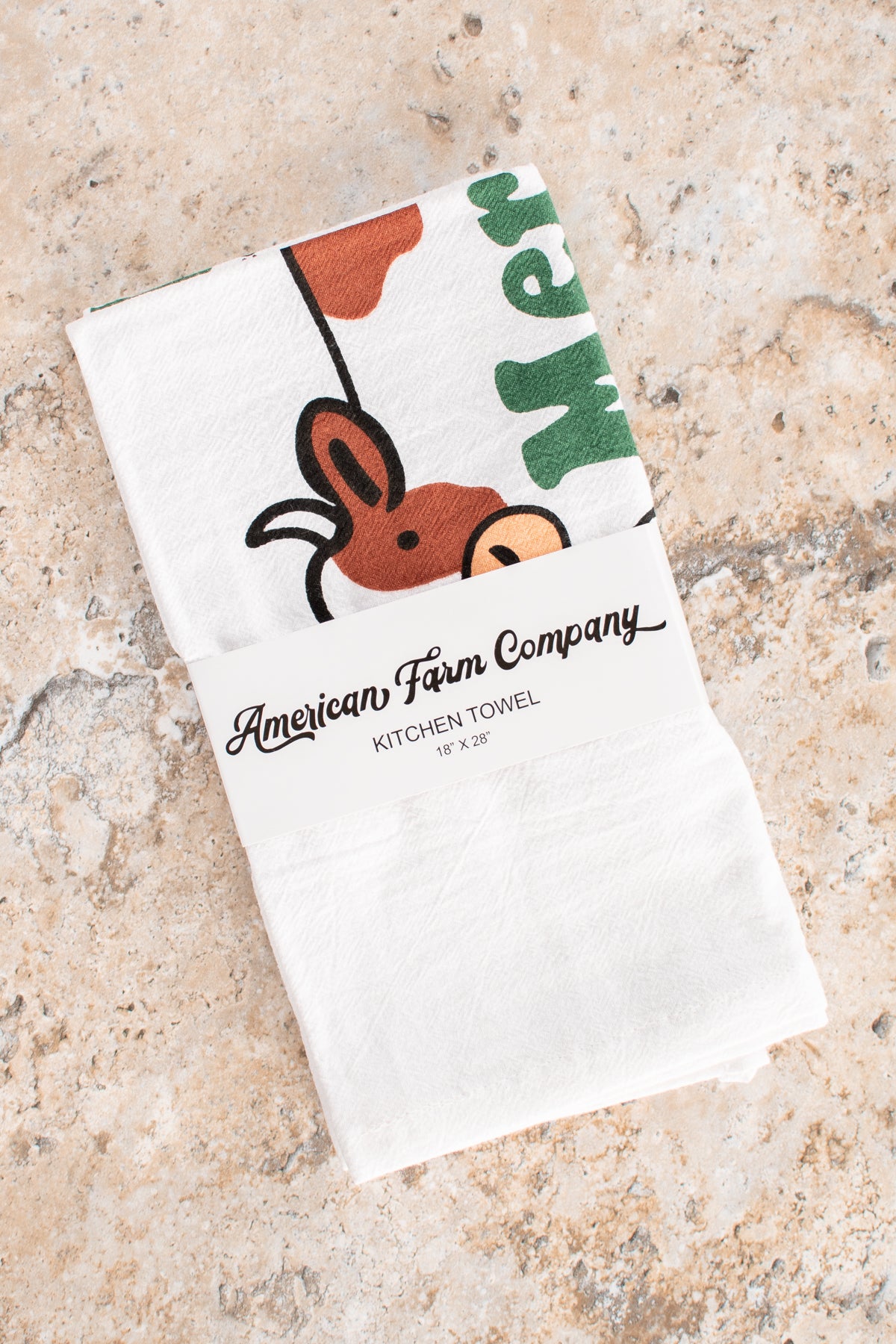 Green 'Merry Christmas Ya Filthy Animals' Cow Flour Sack Kitchen Towel