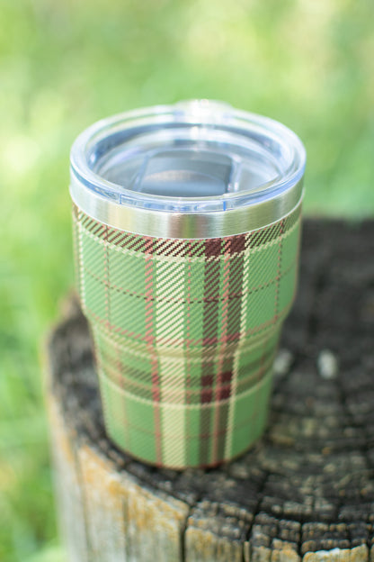 Green Plaid Pattern 12oz Little Tank Tumbler