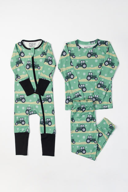 Green Tractor Christmas Baby Zippy *PREORDER*