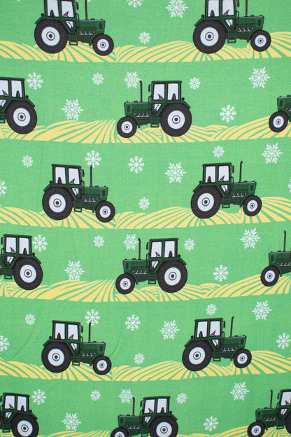 Green Tractor Christmas Kids Bamboo Blanket